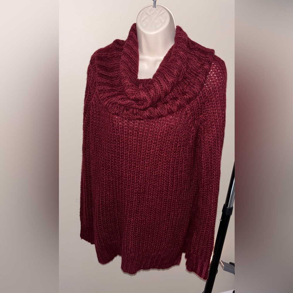 Charlotte Russe Maroon Cowl Neck Sweater